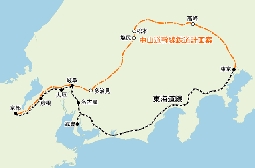 東海道線と中山道幹線鉄道計画案図