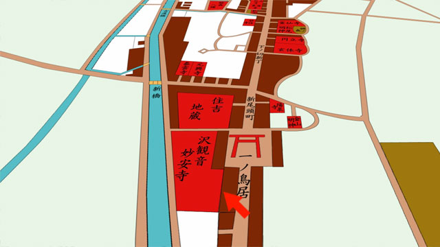 江戸後期の名古屋城下図を拡大