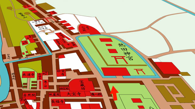 江戸後期の名古屋城下図を拡大