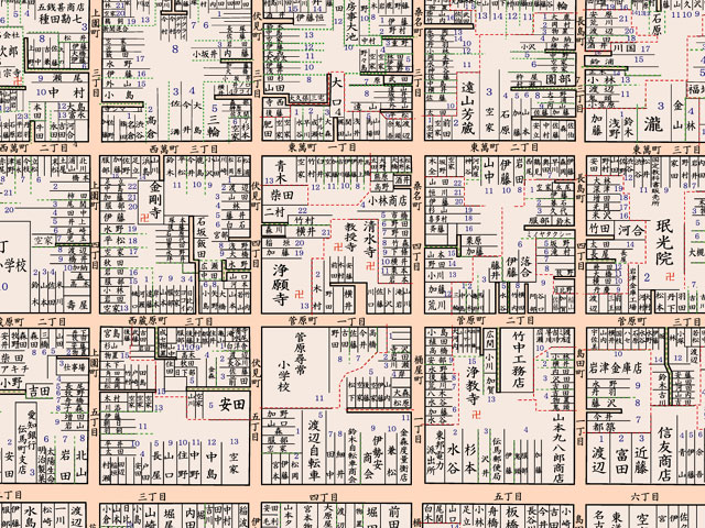 昭和８年頃の浄願寺周辺地図
