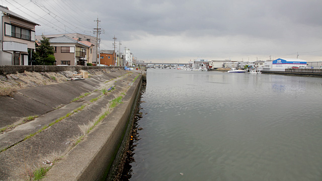 現在の風景 熱田沖堀川護岸