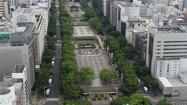 現在の風景 手前:エディオン久屋広場 奥:エンゼル広場