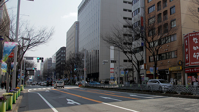 現在の広小路 このあたりに凱旋門が架けられた。