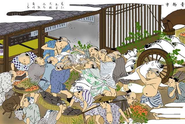 江戸時代、山田家、野口家により創設された下小田井の市は日本三大市場の一つであった。