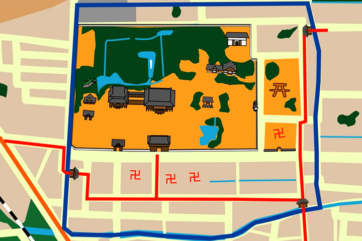　一身田寺内町地図