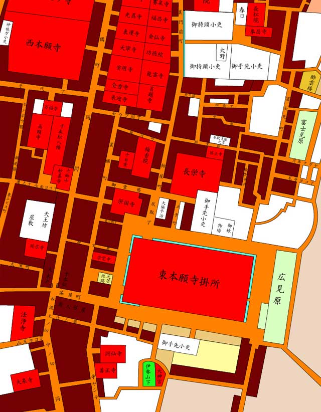 江戸時代橘町周辺地図