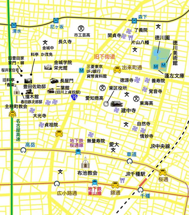 現在の文化のみちと徳川園