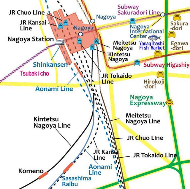 The circumference of the Nagoya station(present)　