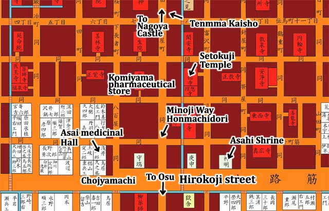 From Honmachidori 8-chome to 6 chome circumference map