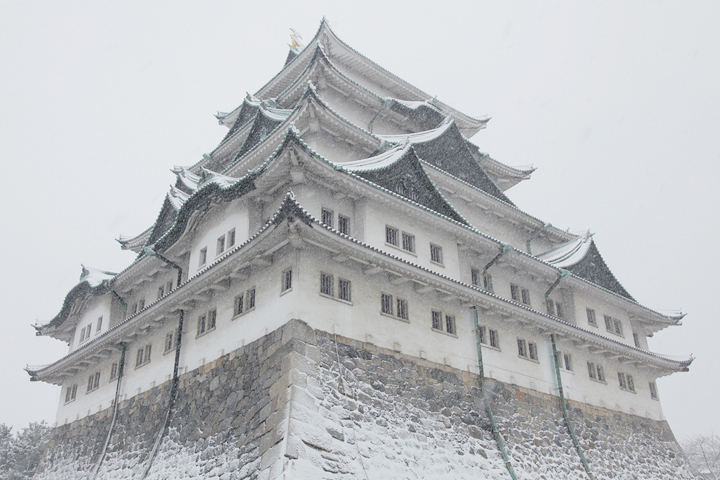 雪の名古屋城（撮影：2011年1月16日）