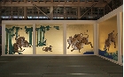 「竹林豹虎図」玄関二之間壁貼付絵（2010年10月15日撮影）