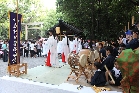 熱田神楽を多くの参拝客が取り囲んでいた