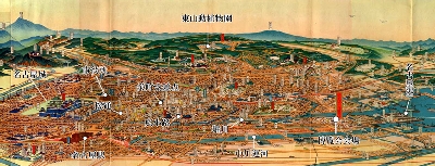 名古屋汎太平洋平和博覧会の時の名古屋イラスト地図