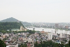 成田山から見た犬山城と木曽川