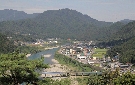 長良川. 新美濃橋越しに板取川合流点方面の風景