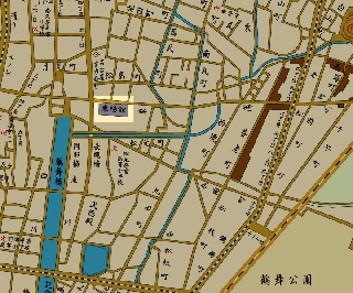明治43年名古屋全図に描かれている東陽館と東陽町
